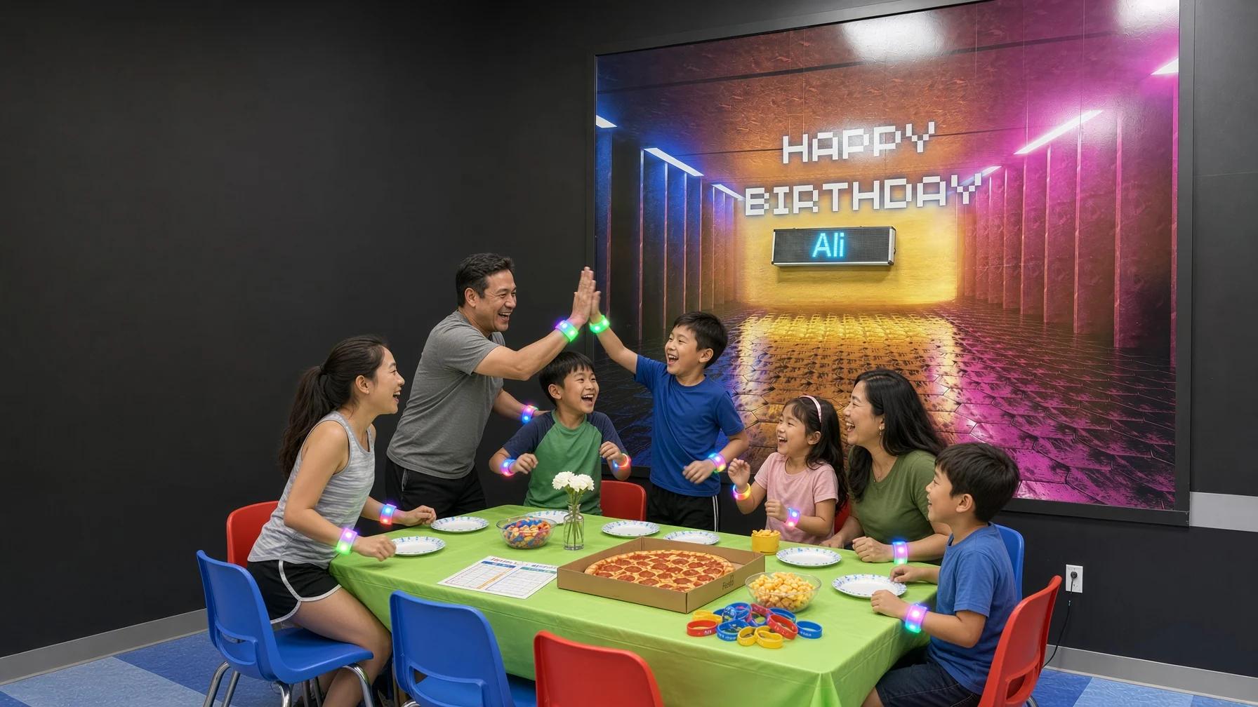 Family gathering at Pixel Pulse Play